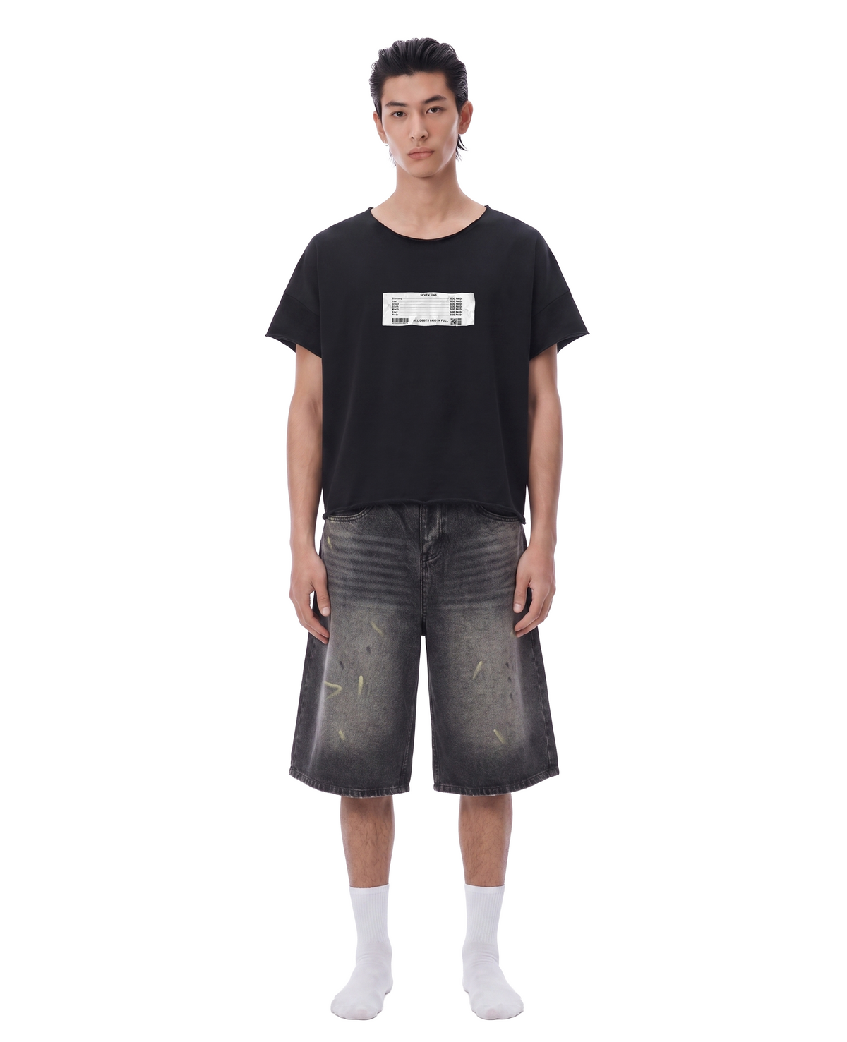 Adam's Vintage Wash Wide Leg Denim Shorts (Men Limited Edition)