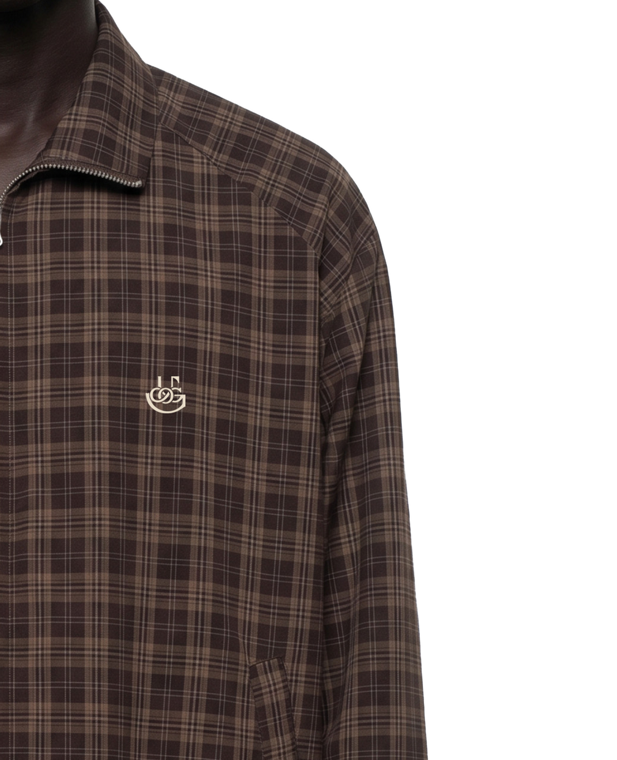 Espresso Plaid Zip-Up