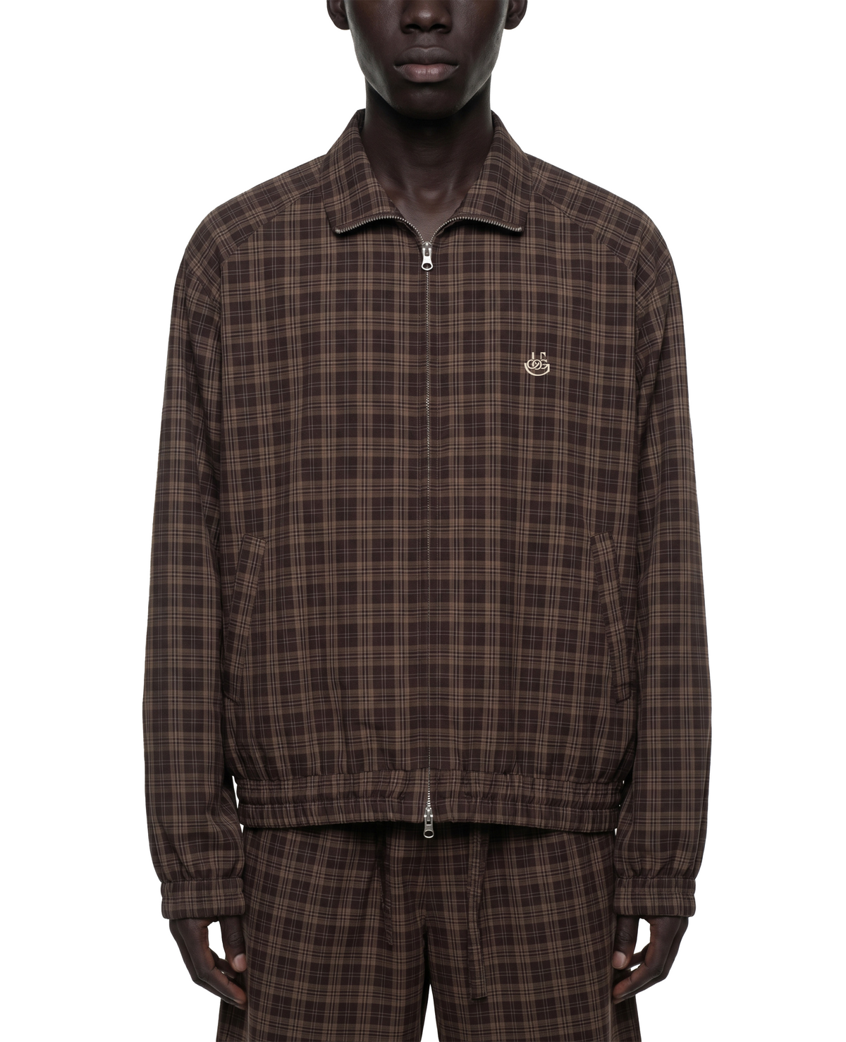 Espresso Plaid Zip-Up